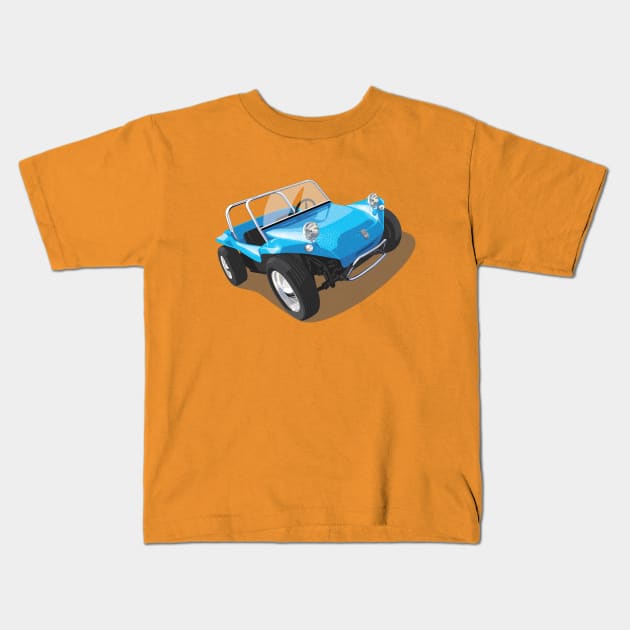 Beach Buggy in Blue Kids T-Shirt by candcretro